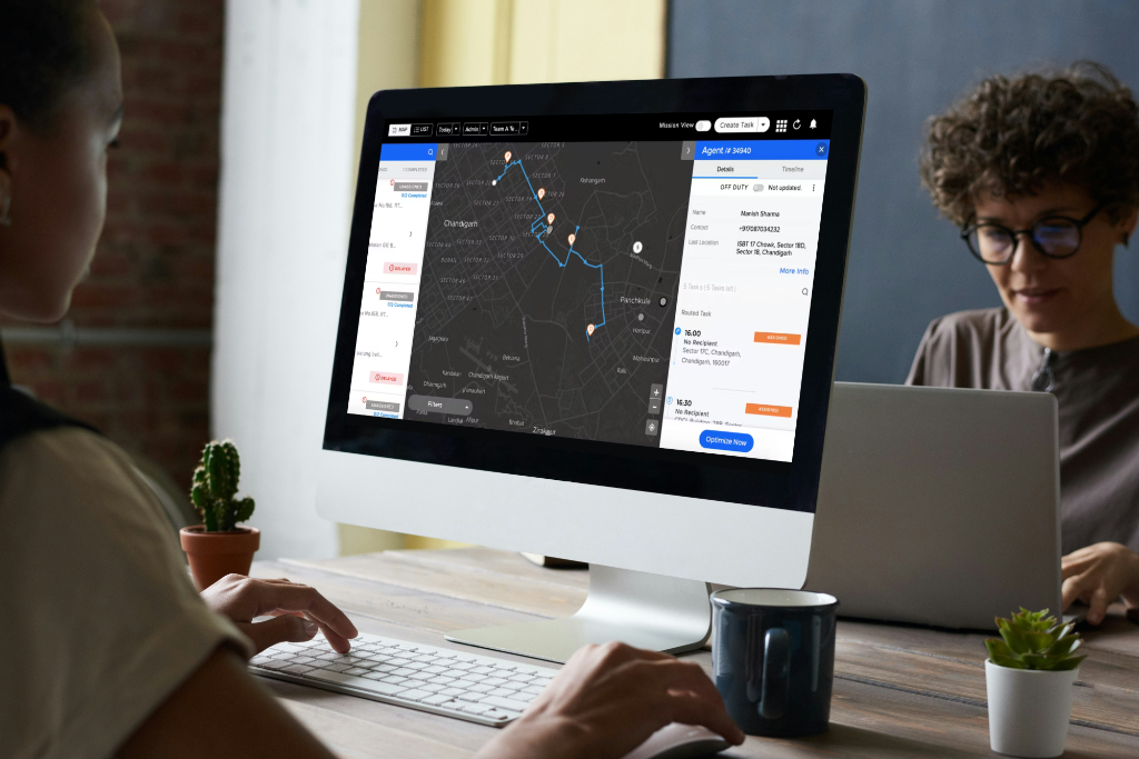 NVC360 Live Dispatch on Desktop — Two dispatchers viewing live map